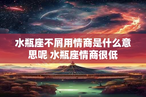 水瓶座不屑用情商是什么意思呢 水瓶座情商很低