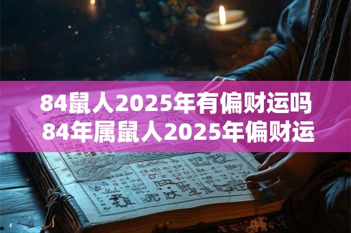 84鼠人2025年有偏财运吗 84年属鼠人2025年偏财运势