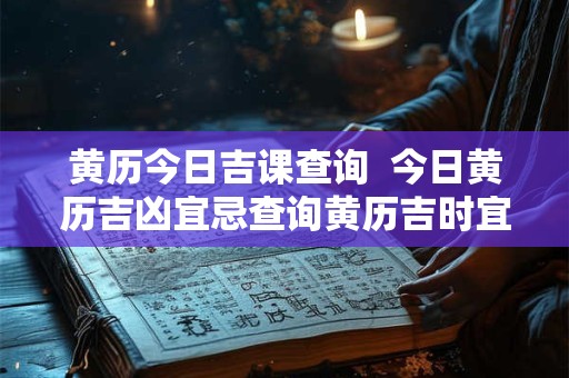 黄历今日吉课查询  今日黄历吉凶宜忌查询黄历吉时宜忌查询