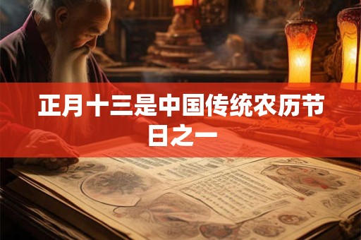 正月十三是中国传统农历节日之一