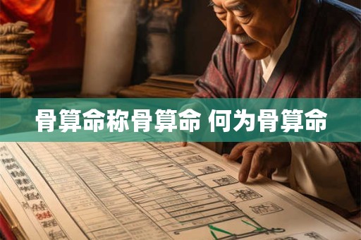 骨算命称骨算命 何为骨算命