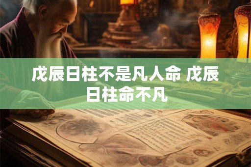 戊辰日柱不是凡人命 戊辰日柱命不凡