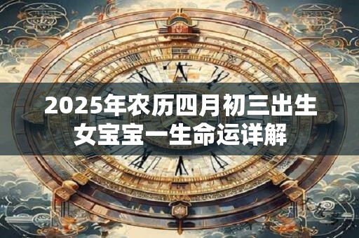 2025年农历四月初三出生女宝宝一生命运详解
