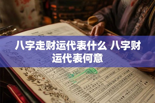 八字走财运代表什么 八字财运代表何意