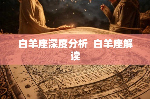 白羊座深度分析  白羊座解读