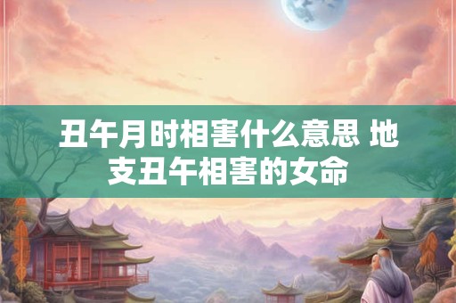 丑午月时相害什么意思 地支丑午相害的女命