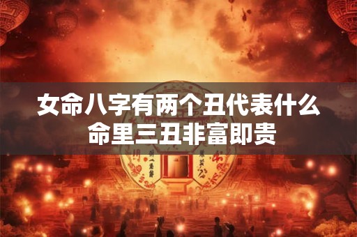 女命八字有两个丑代表什么 命里三丑非富即贵 女命八字有两个丑代表什么 命里三丑非富即贵