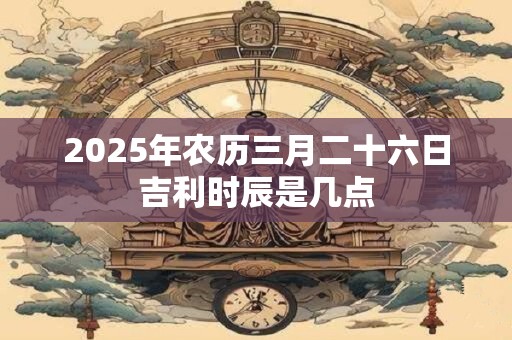 2026年农历三月二十六日吉利时辰是几点