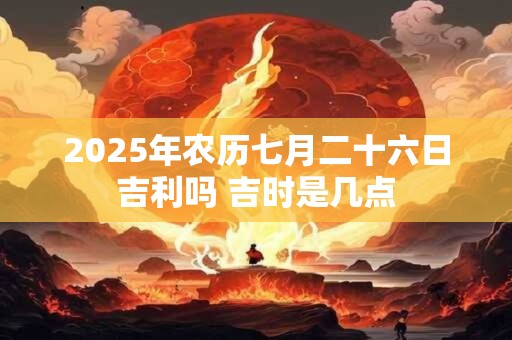 2025年农历七月二十六日吉利吗 吉时是几点