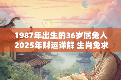 详细阅读:1987年出生的36岁属兔人 2025年财运详解 生肖兔求财方位 1987年出生的36岁属兔人 2025年财运详解 生肖兔求财方位