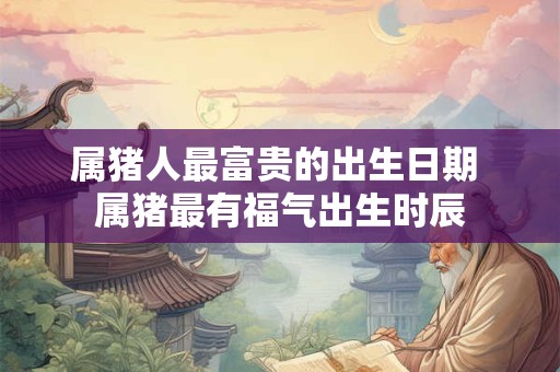 属猪人最富贵的出生日期 属猪最有福气出生时辰