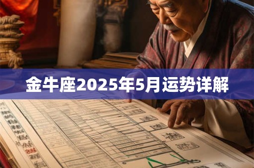 金牛座2025年5月运势详解