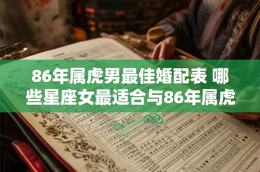 86年属虎男最佳婚配表 哪些星座女最适合与86年属虎男步入婚姻殿堂