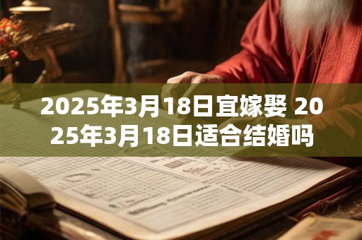 2025年3月18日宜嫁娶 2025年3月18日适合结婚吗