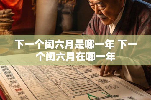下一个闰六月是哪一年 下一个闰六月在哪一年
