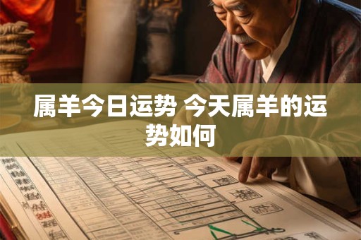 属羊今日运势 今天属羊的运势如何