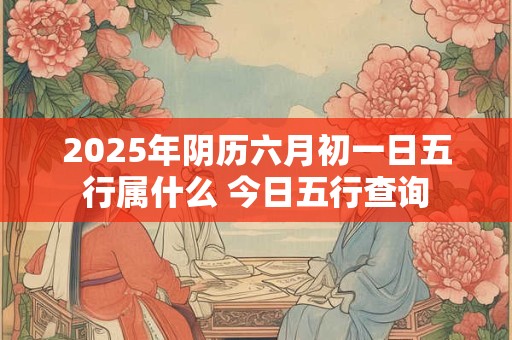 2025年阴历六月初一日五行属什么 今日五行查询