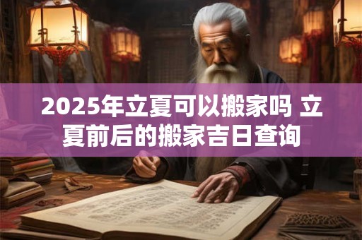 2025年立夏可以搬家吗 立夏前后的搬家吉日查询