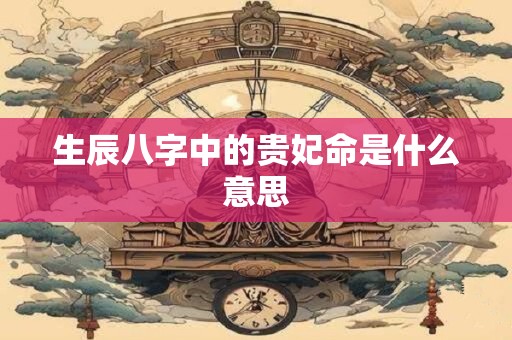 生辰八字中的贵妃命是什么意思