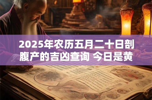 2025年农历五月二十日剖腹产的吉凶查询 今日是黄道吉日吗