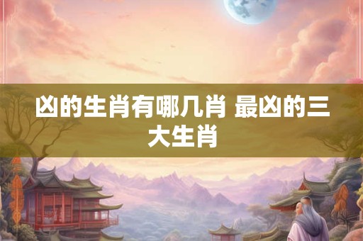 凶的生肖有哪几肖 最凶的三大生肖