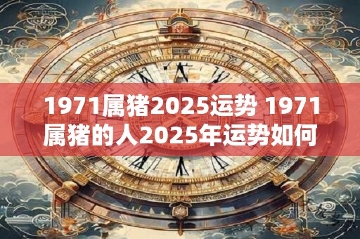 1971属猪2025运势 1971属猪的人2025年运势如何
