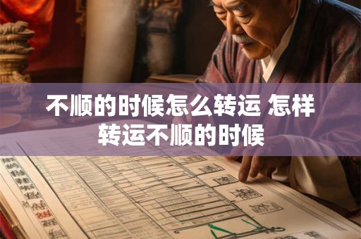 不顺的时候怎么转运 怎样转运不顺的时候