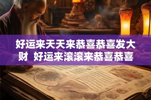 好运来天天来恭喜恭喜发大财  好运来滚滚来恭喜恭喜发大财