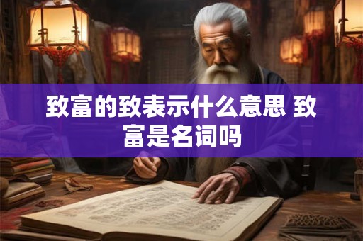 致富的致表示什么意思 致富是名词吗