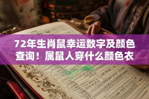 72年生肖鼠幸运数字及颜色查询！属鼠人穿什么颜色衣服吉利