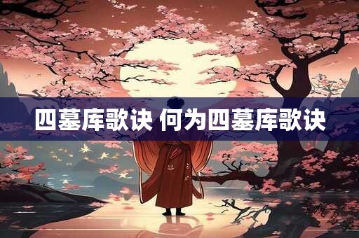 四墓库歌诀 何为四墓库歌诀