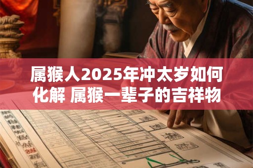 属猴人2025年冲太岁如何化解 属猴一辈子的吉祥物