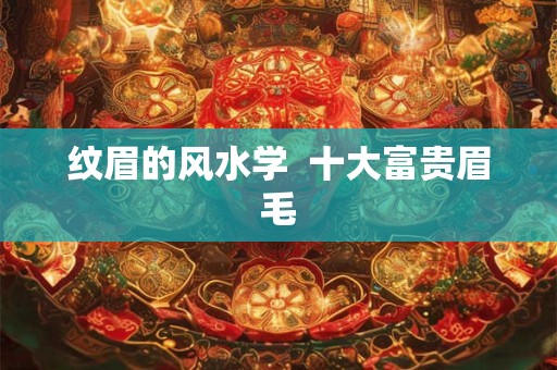 纹眉的风水学  十大富贵眉毛