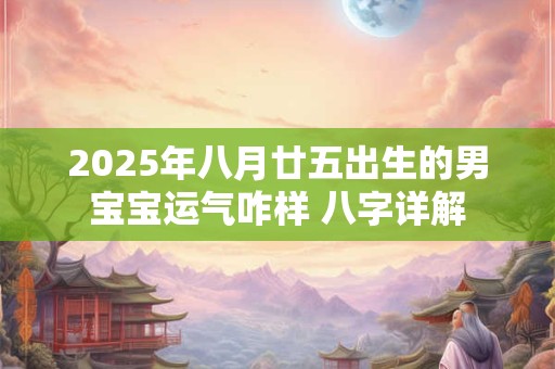 2025年八月廿五出生的男宝宝运气咋样 八字详解