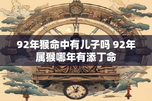 92年猴命中有儿子吗 92年属猴哪年有添丁命 92年猴命中有儿子吗 92年属猴哪年有添丁命