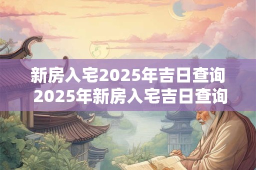 新房入宅2025年吉日查询 2025年新房入宅吉日查询