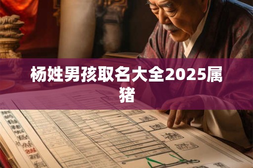 杨姓男孩取名大全2025属猪