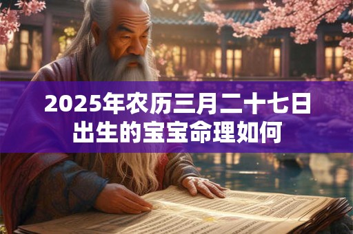2025年农历三月二十七日出生的宝宝命理如何