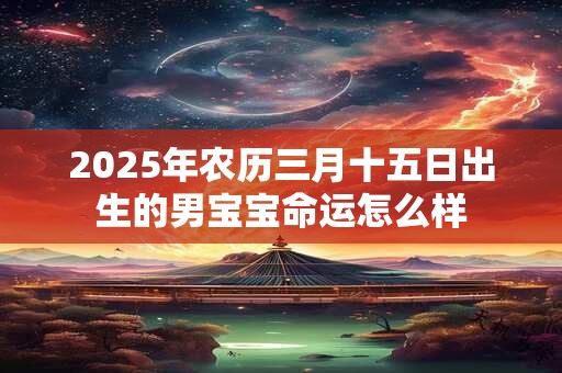 2025年农历三月十五日出生的男宝宝命运怎么样