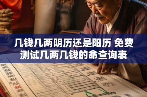 几钱几两阴历还是阳历 免费测试几两几钱的命查询表