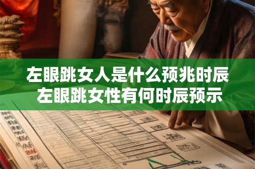 左眼跳女人是什么预兆时辰 左眼跳女性有何时辰预示之意