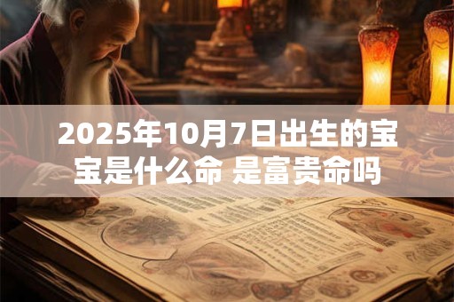 2025年10月7日出生的宝宝是什么命 是富贵命吗