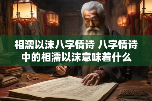 相濡以沫八字情诗 八字情诗中的相濡以沫意味着什么