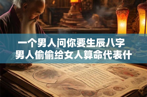 一个男人问你要生辰八字  男人偷偷给女人算命代表什么