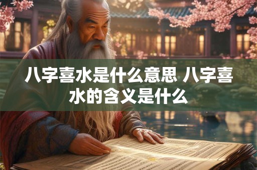 八字喜水是什么意思 八字喜水的含义是什么