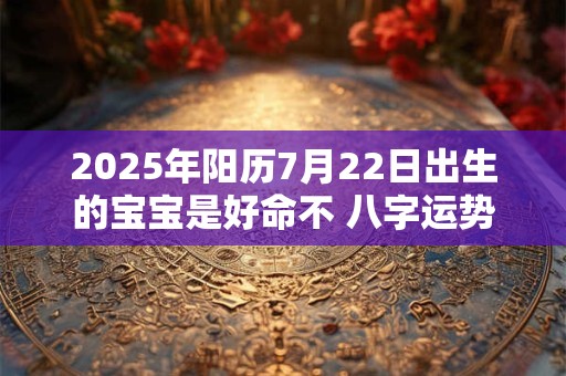 2025年阳历7月22日出生的宝宝是好命不 八字运势分析