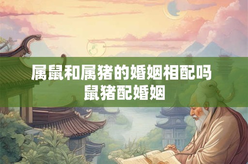 属鼠和属猪的婚姻相配吗 鼠猪配婚姻