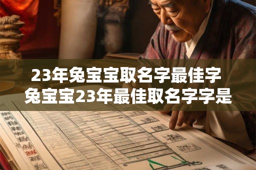 23年兔宝宝取名字最佳字 兔宝宝23年最佳取名字字是哪个