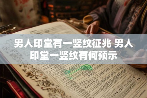 男人印堂有一竖纹征兆 男人印堂一竖纹有何预示