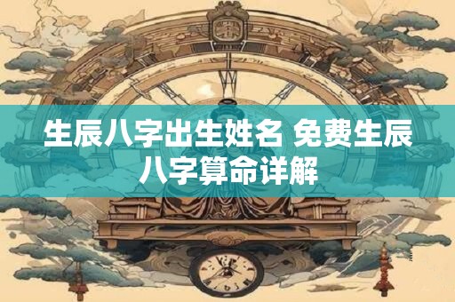 生辰八字出生姓名 免费生辰八字算命详解
